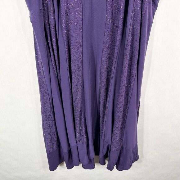 Maggie Barnes Plus Size 18W Dress Purple Sparkly Midi Formal Sleeveless‎ 1694 - Picture 6 of 9